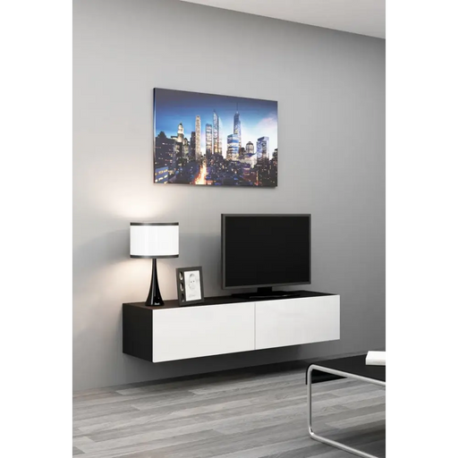 Cama TV stand VIGO 140 30/140/40 black/white gloss - TV cabinets made of furniture boardSTV-ZPM<<<TV