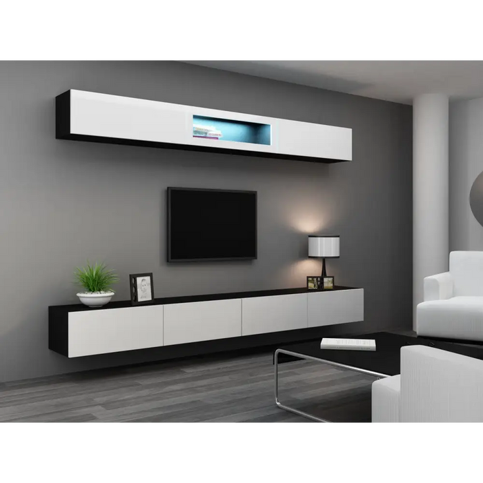 Cama TV stand VIGO 140 30/140/40 black/white gloss - TV cabinets made of furniture boardSTV-ZPM<<<TV