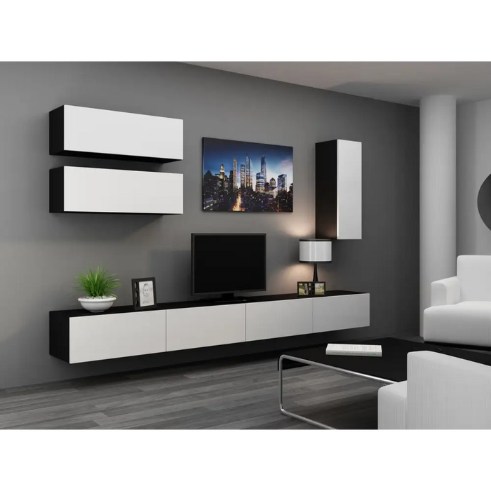 Cama TV stand VIGO 140 30/140/40 black/white gloss - TV cabinets made of furniture boardSTV-ZPM<<<TV