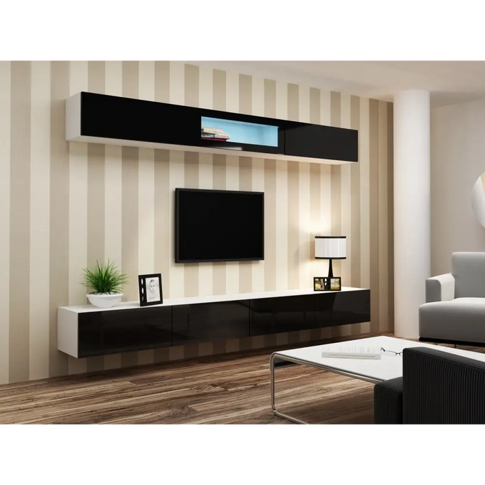 Cama TV stand VIGO 140 30/140/40 white/black gloss - TV cabinets made of furniture boardSTV-ZPM<<<TV