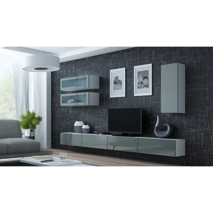 Cama TV stand VIGO 140 30/140/40 white/grey gloss - TV cabinets made of furniture boardSTV-ZPM<<<TV