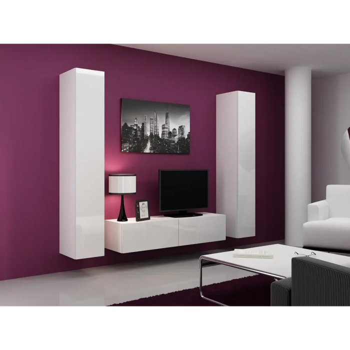Cama TV stand VIGO 140 30/140/40 white/white gloss - TV cabinets made of furniture boardSTV-ZPM<<<TV