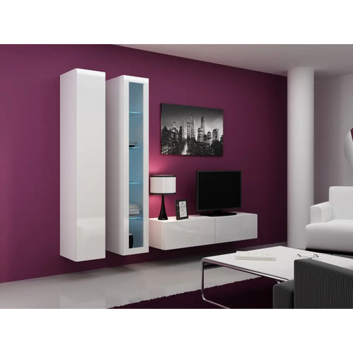Cama TV stand VIGO 140 30/140/40 white/white gloss - TV cabinets made of furniture boardSTV-ZPM<<<TV