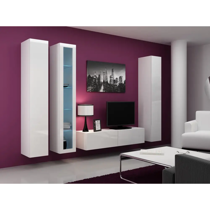 Cama TV stand VIGO 140 30/140/40 white/white gloss - TV cabinets made of furniture boardSTV-ZPM<<<TV