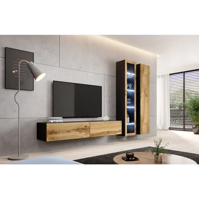 Cama TV Stand VIGO ’180’ 30/180/40 black/wotan oak - TV cabinets made of furniture boardSTV-ZPM<<<TV