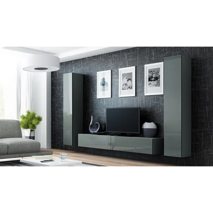 Cama TV Stand VIGO ’180’ 30/180/40 grey/grey gloss - TV cabinets made of furniture boardSTV-ZPM<<<TV