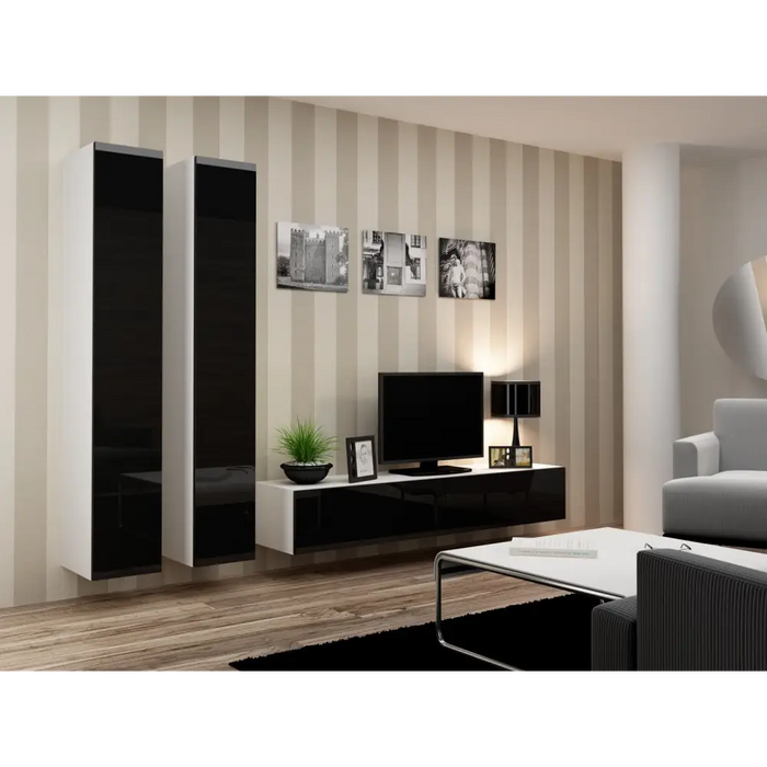 Cama TV Stand VIGO ’180’ 30/180/40 white/black gloss - TV cabinets made of furniture boardSTV-ZPM<<<TV