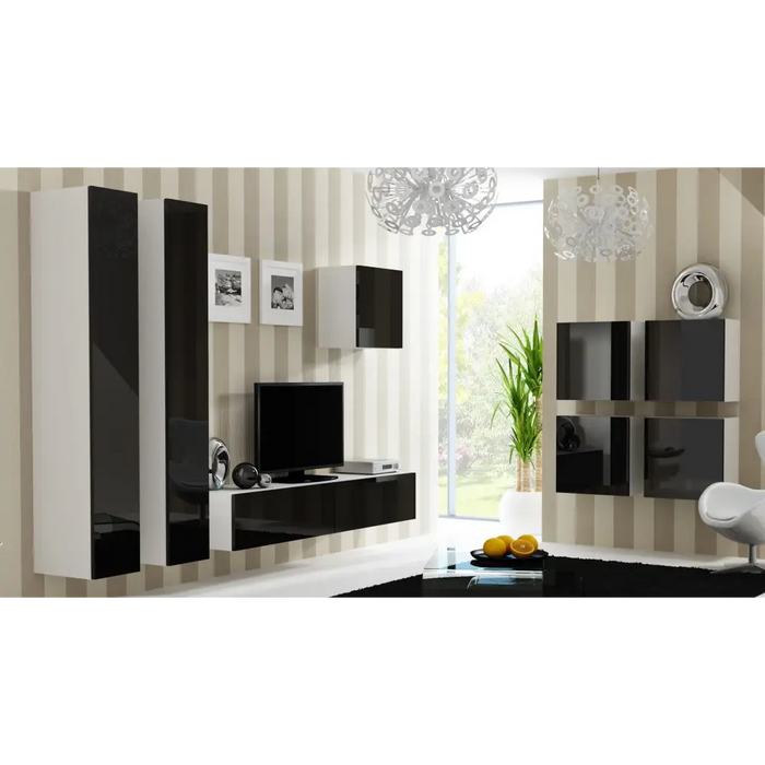 Cama TV Stand VIGO ’180’ 30/180/40 white/black gloss - TV cabinets made of furniture boardSTV-ZPM<<<TV