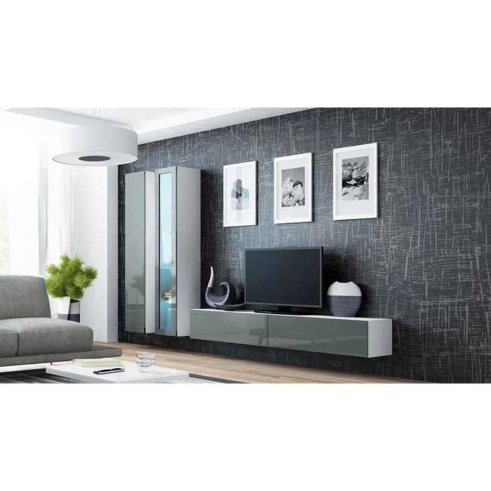 Cama TV Stand VIGO ’180’ 30/180/40 white/grey gloss - TV cabinets made of furniture boardSTV-ZPM<<<TV