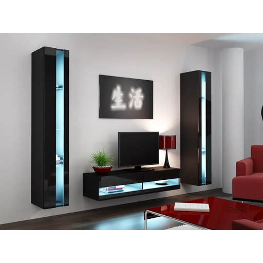 Cama TV stand VIGO NEW 30/140/40 black/black gloss - TV cabinets made of furniture boardSTV-ZPM<<<TV
