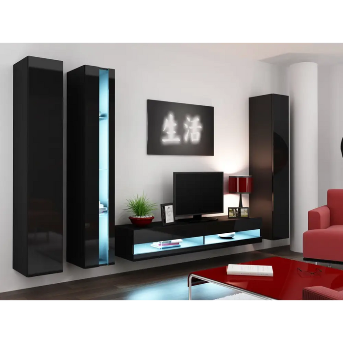 Cama TV stand VIGO NEW 30/140/40 black/black gloss - TV cabinets made of furniture boardSTV-ZPM<<<TV