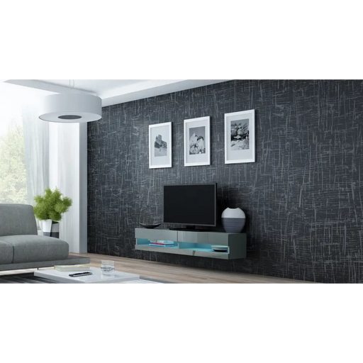 Cama TV stand VIGO NEW 30/140/40 grey/grey gloss - TV cabinets made of furniture boardSTV-ZPM<<<TV
