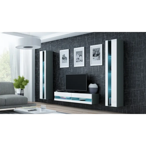 Cama TV stand VIGO NEW 30/140/40 grey/white gloss - TV cabinets made of furniture boardSTV-ZPM<<<TV