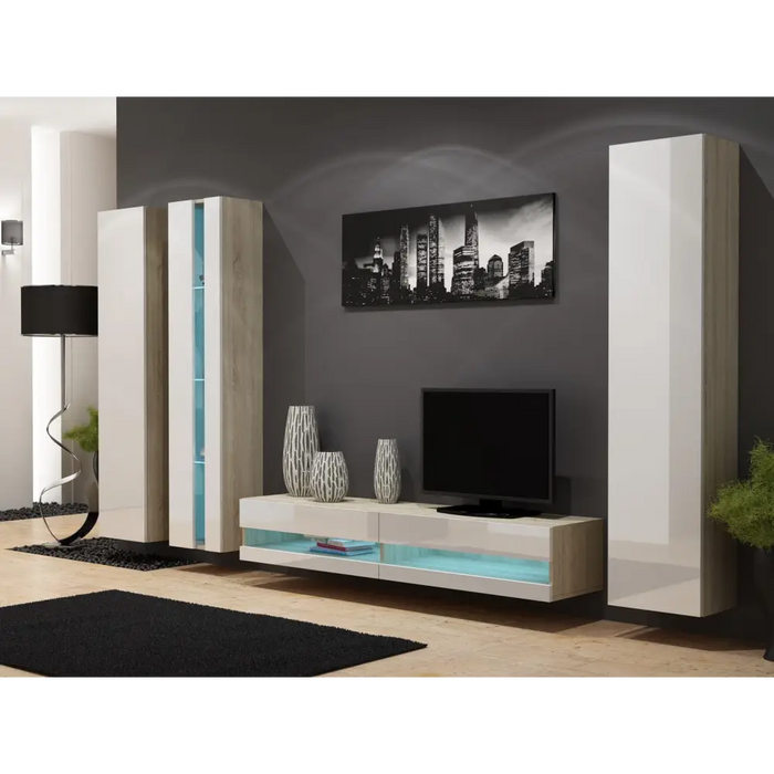 Cama TV stand VIGO NEW 30/140/40 sonoma/white gloss - TV cabinets made of furniture boardSTV-ZPM<<<TV