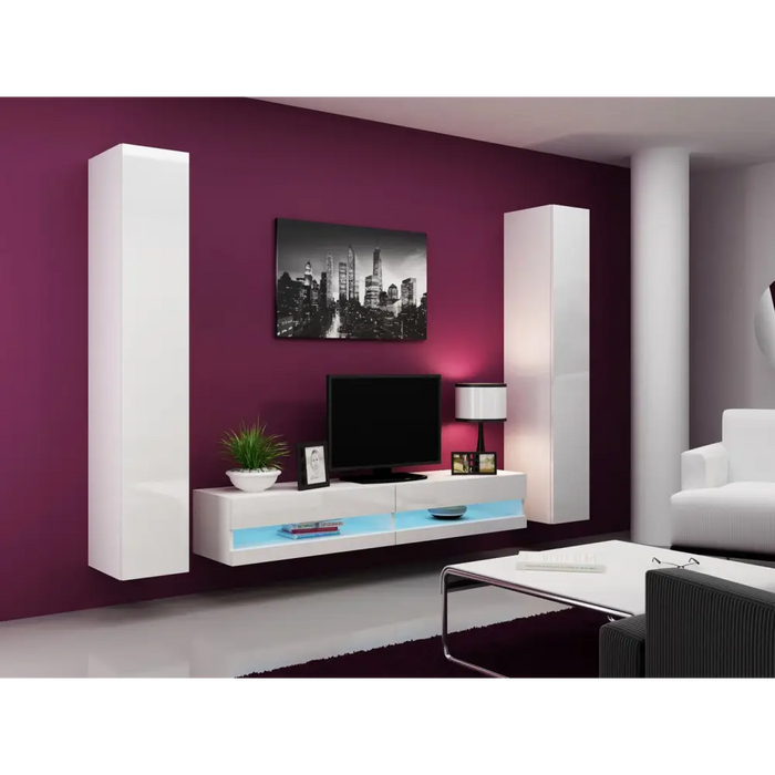 Cama TV stand VIGO NEW 30/180/40 white/white gloss - TV cabinets made of furniture boardSTV-ZPM<<<TV