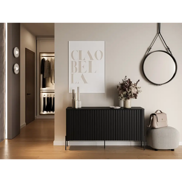 Cama VERA chest of drawers 150x40x80 black matt - Chests of drawers made of furniture