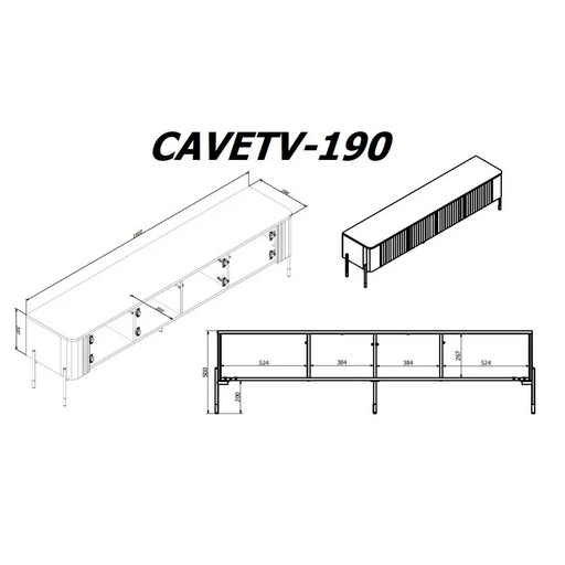 Cama VERA TV cabinet 190x40x50 cashmere matt - TV cabinets made of furniture boardSTV-ZPM<<<TV cabinetsSTV<<<ActionPL