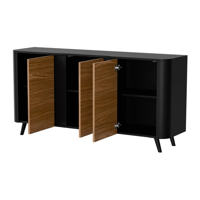 Cama VOLARE chest of drawers 151 x 39 x 75 cm black/walnut - Chests of drawers made of furniture