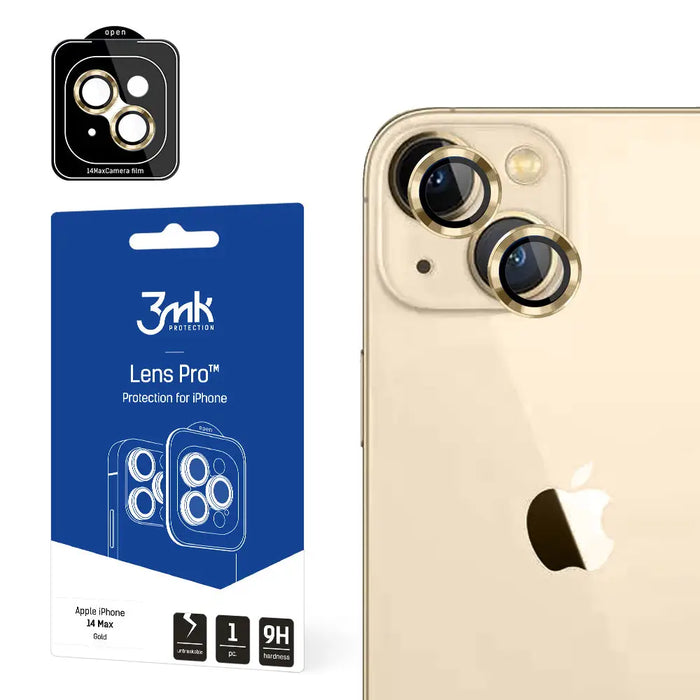 Camera glass for iPhone 14 Plus 9H for 3mk Lens Protection Pro series lens - gold - *Kategoria tymczasowa<<<HurtelXML