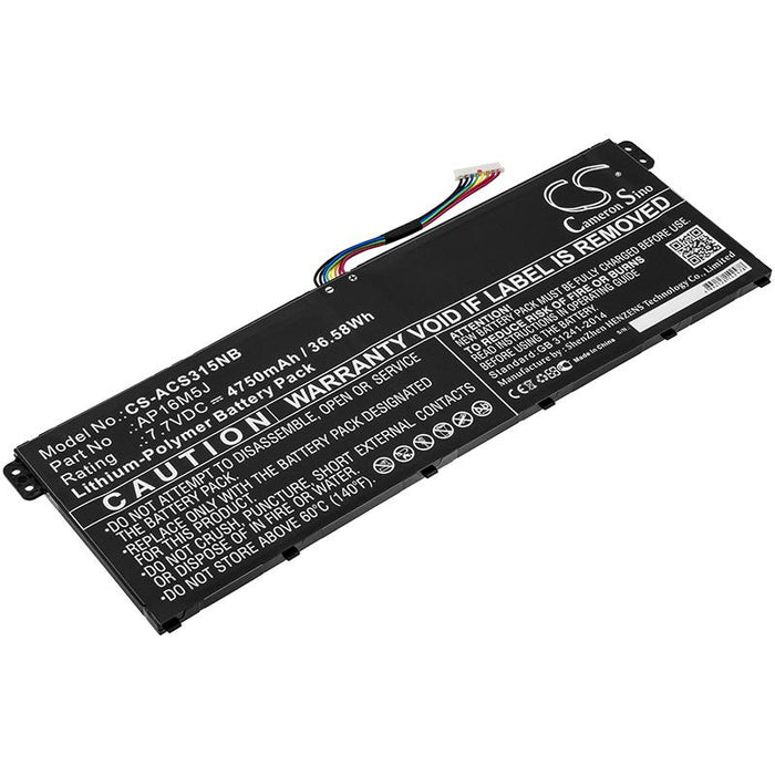 Laptop battery ACER AP16M5J Aspire 3 A315-21 LIPo 7.7v 4750mA Cameron Sino