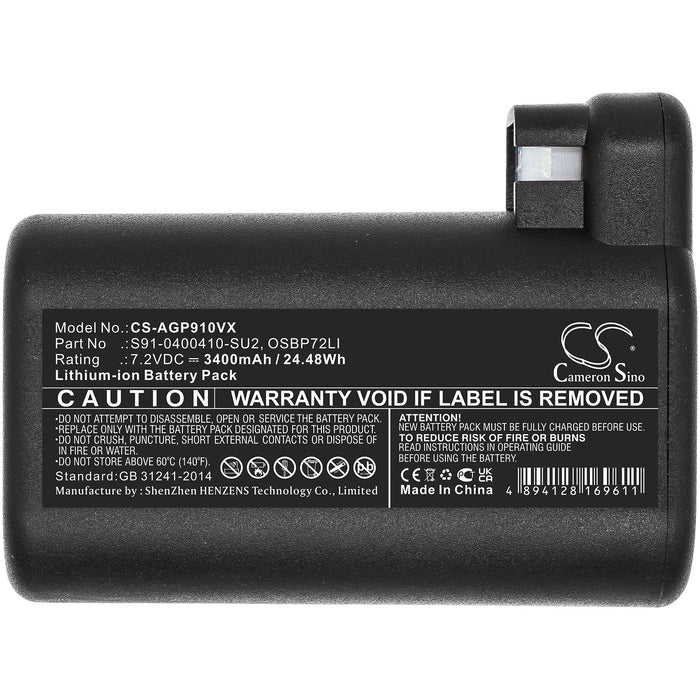 Vacuum cleaner battery ELECTROLUX 900257877, Osiris, RX8, RX9; AEG 900258195 LiIon 7,2V 3400mAh CAMERON SINO