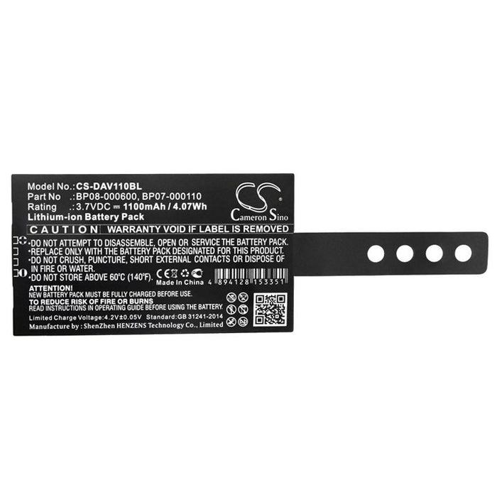 Battery for barcode scanner Datalogic Memor NFP, Memor X3 BP08-00011A LiIon 3.7V 1100mAh Cameron Sino