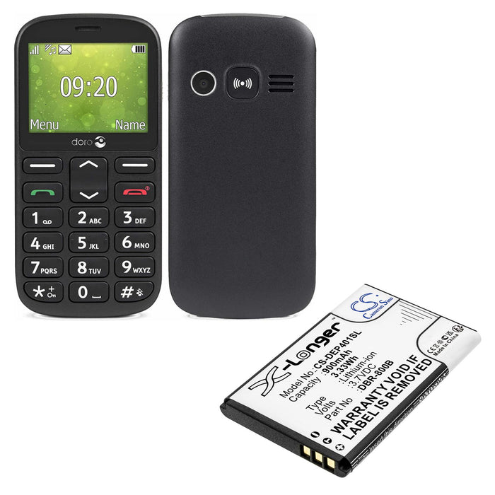 Mobile phone battery DORO 1350, 1361, 6520, 6530, Primo 805 DBP-800B LiIon 3.7V 900mAh CAMERON SINO