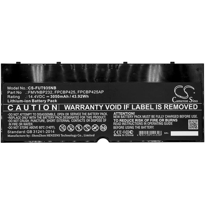 Laptop Battery FUJITSU CS-FUT935NB LifeBook T935 U745 FMVNBP232 LiIon 14.4V 3050mAh CAMERON SINO