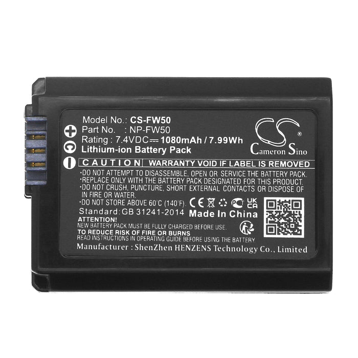Camera battery Sony NP-FW50 LiIon 7.4V 1080mAh Cameron Sino