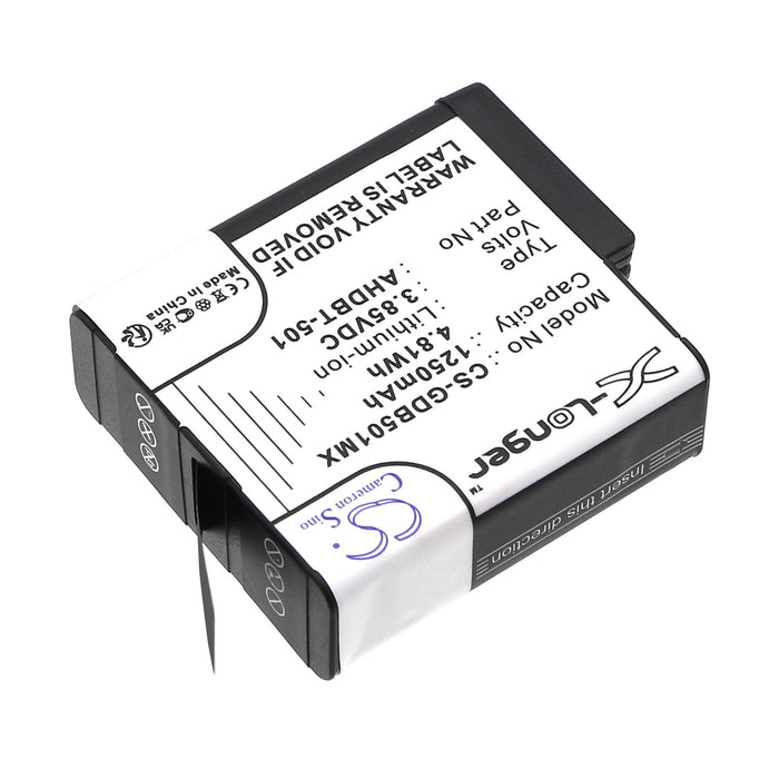 Battery for GOPRO Hero 5 camera; Hero 6; Hero 7; Hero 8 AHDBT-501 3.85V 1250mAh LIIon Cameron Sino