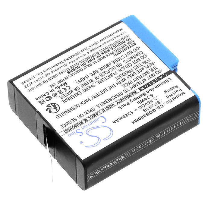 Battery for GOPRO Hero 5 camera; HERO 6; Hero 7; Hero 8 AABAT-001 3.85V 1220mAh LIIon Cameron Sino