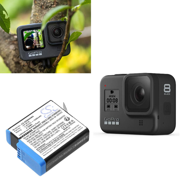 Battery for GOPRO Hero 5 camera; HERO 6; Hero 7; Hero 8 AABAT-001 3.85V 1220mAh LIIon Cameron Sino
