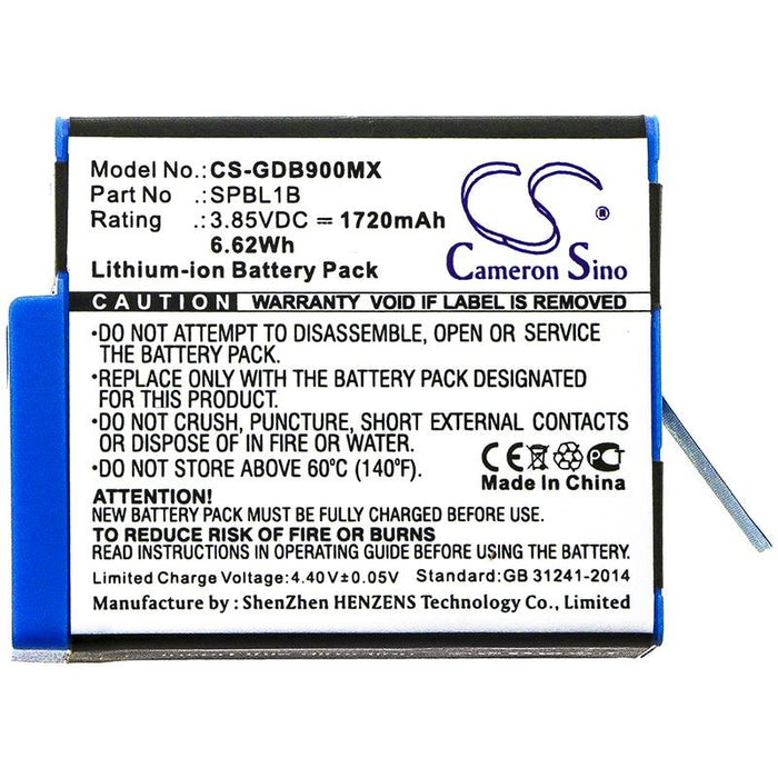 GO PRO Hero 9 Camera Battery; HERO 10; Hero 11; Hero 12 AHDBT-901 3.85V 1720mAh LIIon Cameron Sino