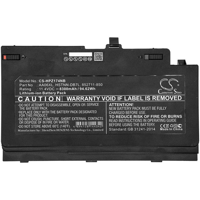 Laptop battery HP ZBook 17 G4 AA06XL LiIon 11.4V 8300mAh CAMERON SINO