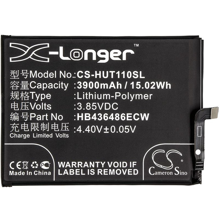 Mobile phone battery Huawei BLA-AL00, CLT-L04, G10 Plus HB436486ECW LiPo 3.85V 3900 mA Cameron Sino