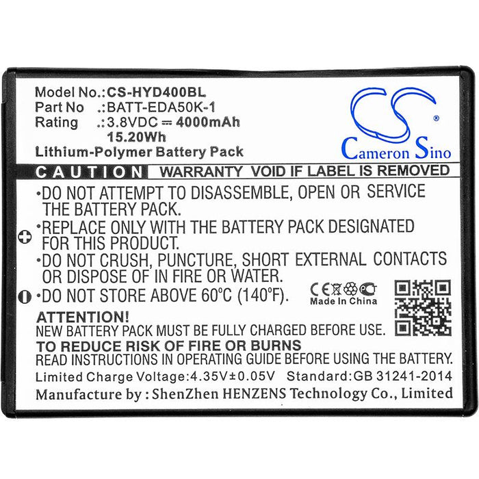 Battery for barcode scanner Honeywell EDA50 50129589-001 LiPo 3.8V 4000mAh Cameron Sino