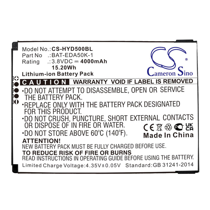 Battery for barcode scanner Honeywell EDA50K ScanPal 50 BAT-EDA50K-1 LiIon 3.8V 4000mAh Cameron Sino