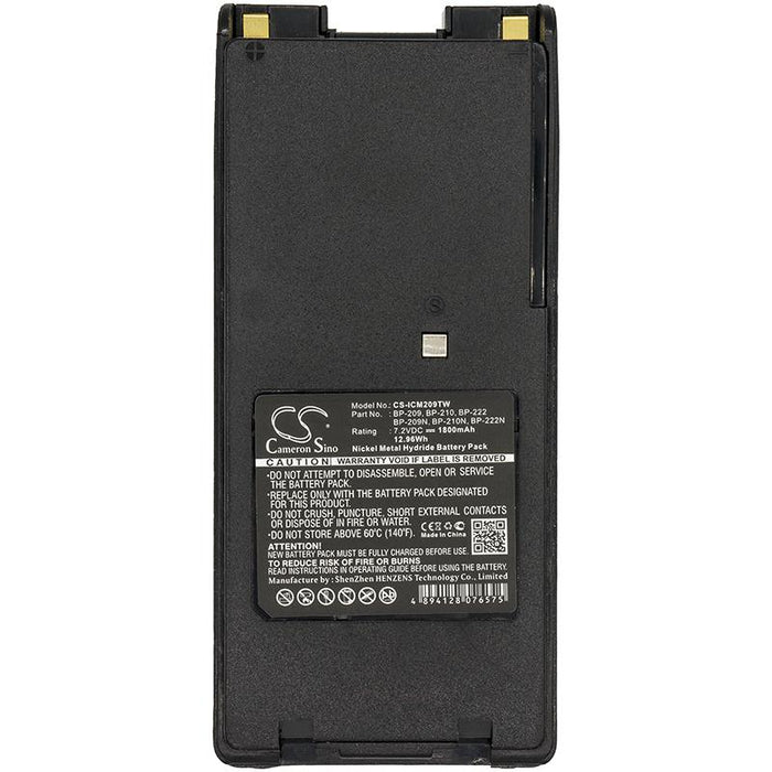 Battery for radio ICOM IC-A24 BP209 / BP210 NIMH 7.2V 1800mA Cameron Sino