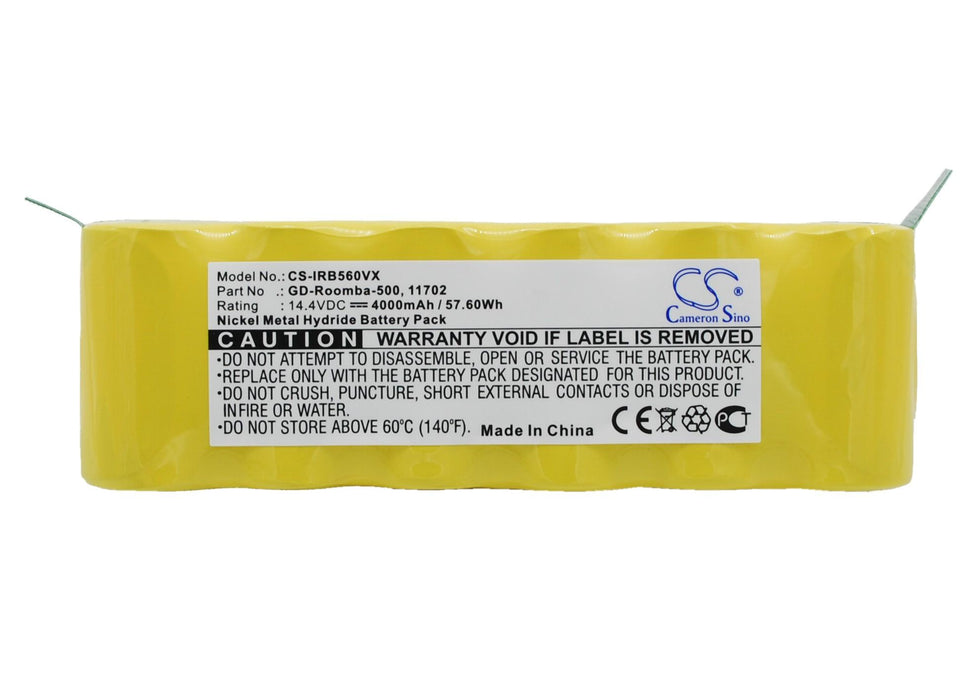 Battery for vacuum cleaner iRobot APS 500 Roomba 500 , 530 NIMH 14.4V 4000mAh CAMERON SINO