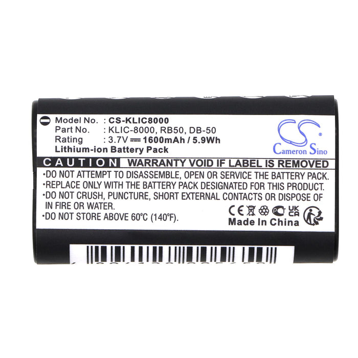Camera battery KODAK KLIC-8000 LiIon 3.7V 1600mAh Cameron Sino
