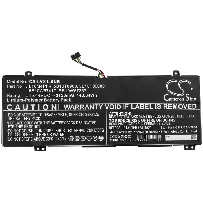 Laptop Battery LENOVO L18M4PF4 Xiaoxin Air 14 2019, Ideapad S540-14IWL 15.44V 3150mAh CAMERON SINO