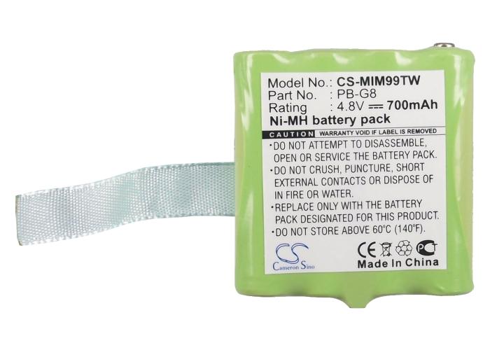 Battery for radio station MIDLAND 456R, G6, G8 PB-G8 NIMH 4.8V 700mA Cameron Sino