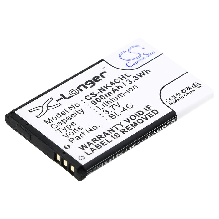 Battery for mobile phone NOKIA 6100, 6200, 107, 108 BL-4C LiIon 3.7V 900mAh CAMERON SINO