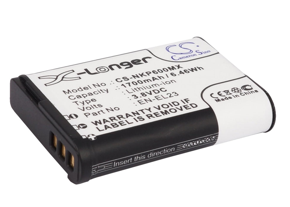 NIKON EN-E23 Coolpix P600 camera battery; P900 LiIon 3.8V 1700mAh Cameron Sino
