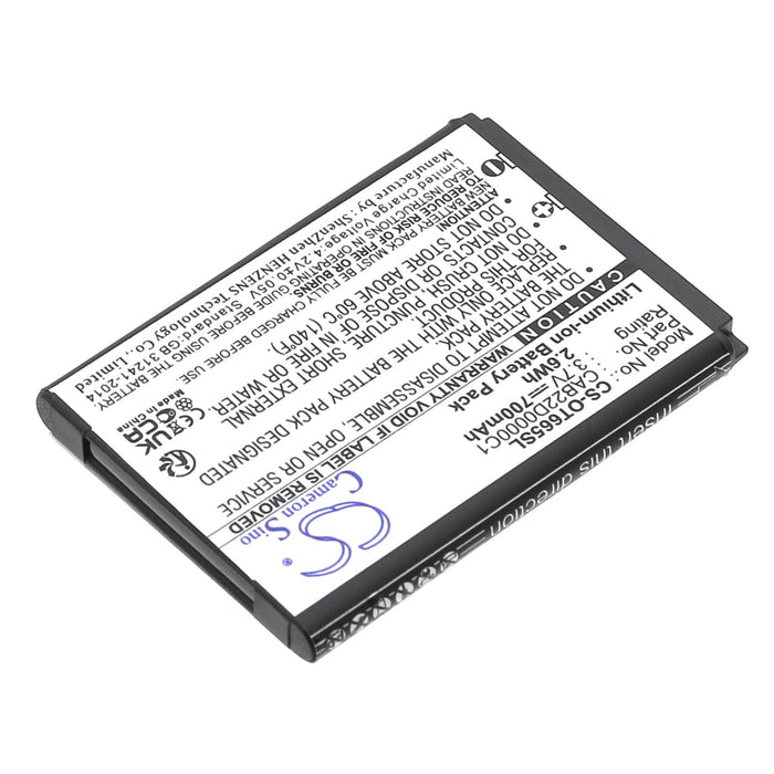 Mobile phone battery ALCATEL 2010D, One Touch 356, One Touch 665 CAB22B0000C1 LiIon 3.7V 700mAh CAMERON SINO