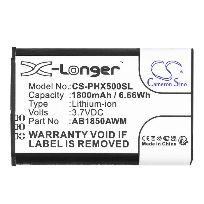 Mobile phone battery PHILIPS AB1720AWM, AB1790AWM, Xenium 9A9K LiIon 3.7V 1800mAh CAMERON SINO