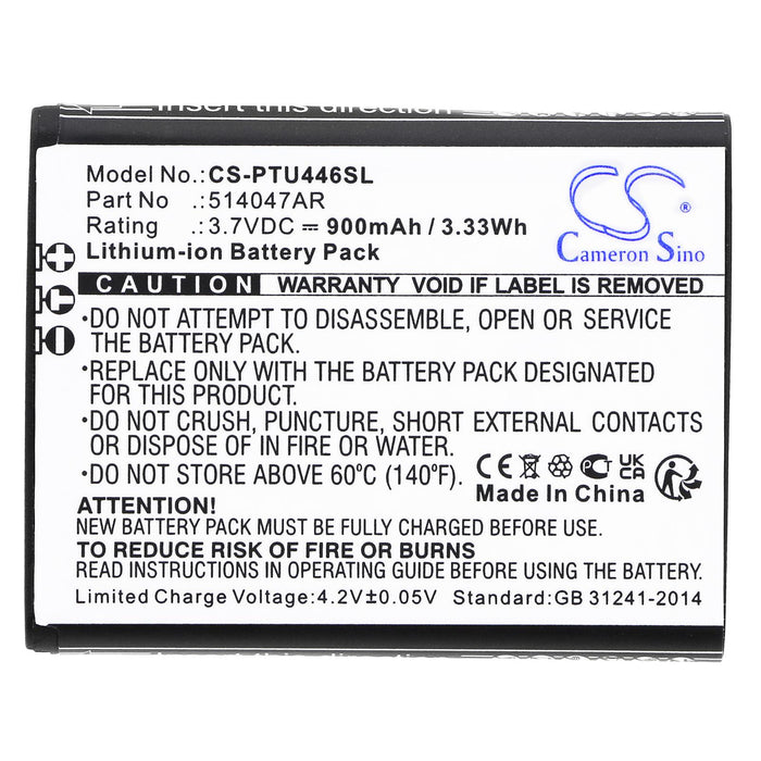 Cell phone battery PANASONIC KX-TU446, KX-TU456, KX-TU466EXBE LiIon 3.7V 900mAh CAMERON SINO