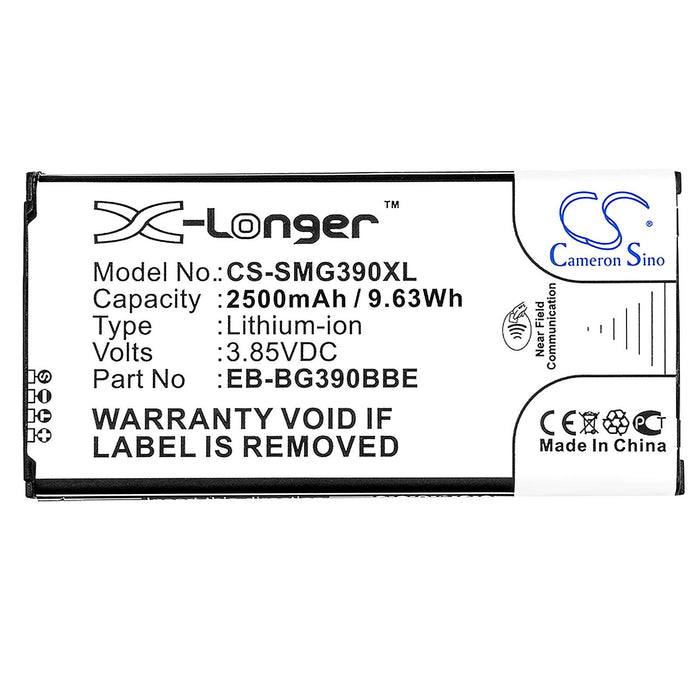 Cell phone battery SAMSUNG Galaxy Xcover 4, SM-G390 EB-BG390BBE LiIon 3.85V 2500mAh CAMERON SINO