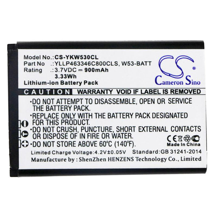 Battery for phone Yealink W53 W73 3.7V 900mAh LiIon CAMERON SINO