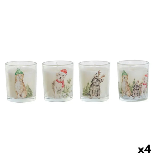 Candle DKD Home Decor White 5 x 5 x 6 cm (4 Units) - Декорация и Осветление<<<Дом Градина<<<BigBuy&&&Коледни